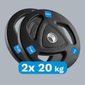 Obciążenie żeliwne olimpijskie gumowane zestaw 2x20kg, otwór 51mm , REBEL ACTIVE