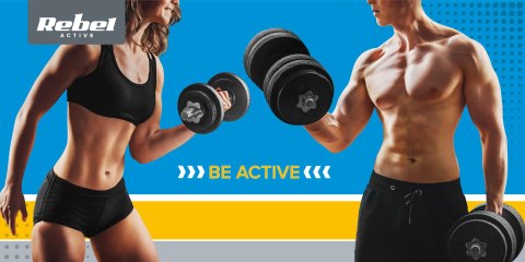 Obciążenie żeliwne olimpijskie gumowane zestaw 4x2.5kg, otwór 51mm , REBEL ACTIVE Obciążenie żeliwne olimpijskie gumowane zestaw 4x2.5kg, otwór 51mm , REBEL ACTIVE