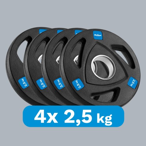 Obciążenie żeliwne olimpijskie gumowane zestaw 4x2.5kg, otwór 51mm , REBEL ACTIVE Obciążenie żeliwne olimpijskie gumowane zestaw 4x2.5kg, otwór 51mm , REBEL ACTIVE