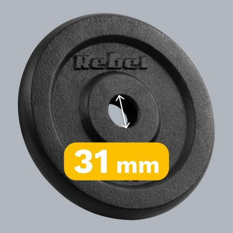 Obciążenie żeliwne zestaw 4x5kg, otwór 31mm, talerz klasyczny, REBEL ACTIVE Obciążenie żeliwne zestaw 4x5kg, otwór 31mm, talerz klasyczny, REBEL ACTIVE