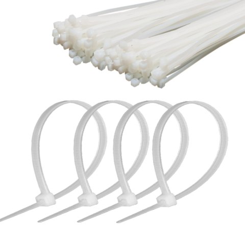 Opaska zaciskowa 4,8 mm/25 cm biała Cabletech 100szt. Opaska zaciskowa 4,8 mm/25 cm biała Cabletech 100szt.