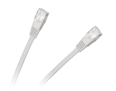 Patchcord płaski UTP 8c wtyk-wtyk 5.0m CCA biały cat.6e Patchcord płaski UTP 8c wtyk-wtyk 5.0m CCA biały cat.6e