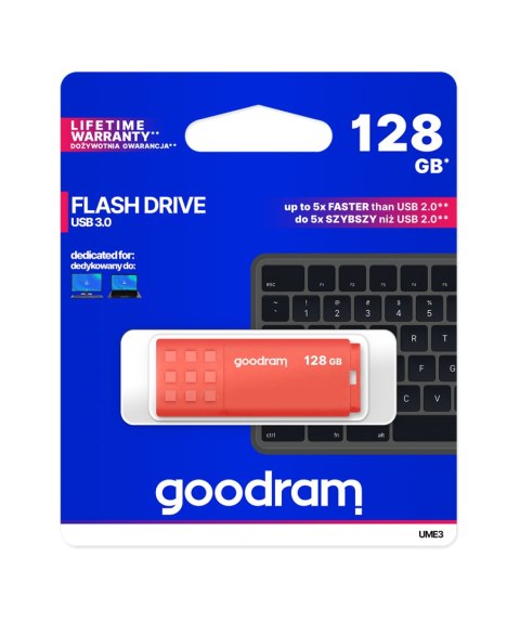 Pendrive Goodram USB 3.2 128GB pomarańczowy Pendrive Goodram USB 3.2 128GB pomarańczowy