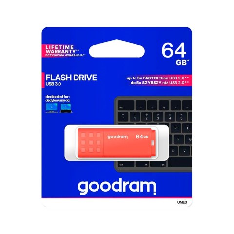 Pendrive Goodram USB 3.2 64GB pomarańczowy Pendrive Goodram USB 3.2 64GB pomarańczowy