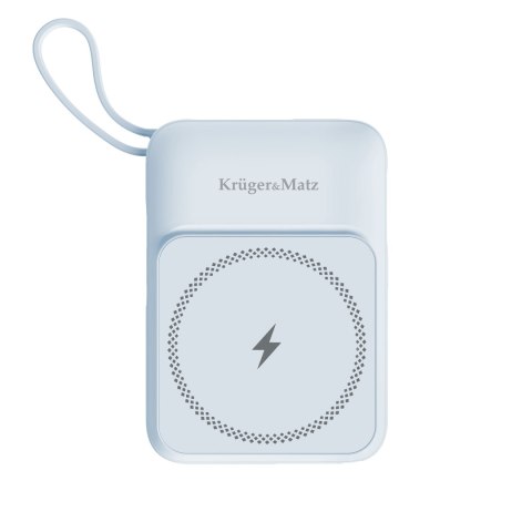 POWERBANK indukcyjny Kruger&Matz 10000 mAh Mag Safe z kablem niebieski POWERBANK indukcyjny Kruger&Matz 10000 mAh Mag Safe z kablem niebieski