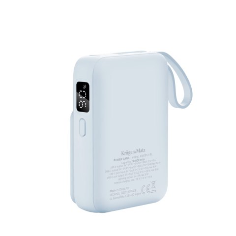 POWERBANK indukcyjny Kruger&Matz 10000 mAh Mag Safe z kablem niebieski POWERBANK indukcyjny Kruger&Matz 10000 mAh Mag Safe z kablem niebieski
