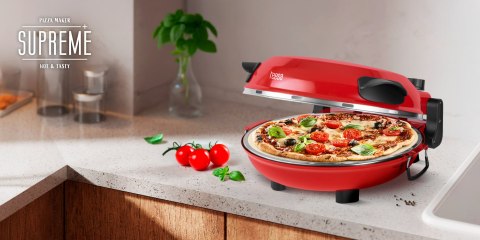 Piec do pizzy TEESA SUPREME + , 1200 W, 32 cm , okienko , wyjmowany kamień, sterowanie dwiema grzałkami Piec do pizzy TEESA SUPREME + , 1200 W, 32 cm , okienko , wyjmowany kamień, sterowanie dwiema grzałkami