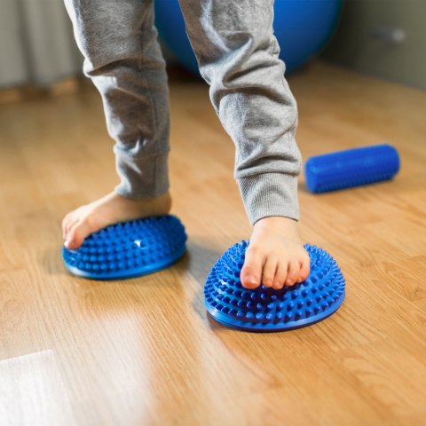 Półkule sensoryczne z wypustkami rehabilitacyjne, zestaw 2 szt, kolor niebieski, REBEL ACTIVE Półkule sensoryczne z wypustkami rehabilitacyjne, zestaw 2 szt, kolor niebieski, REBEL ACTIVE