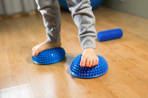 Półkule sensoryczne z wypustkami rehabilitacyjne, zestaw 2 szt, kolor niebieski, REBEL ACTIVE Półkule sensoryczne z wypustkami rehabilitacyjne, zestaw 2 szt, kolor niebieski, REBEL ACTIVE
