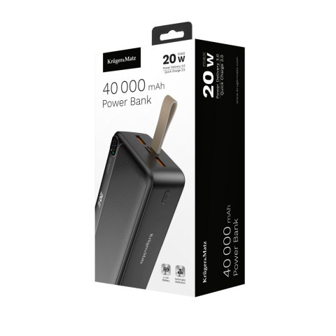 PowerBank Kruger&Matz 40000 mAh Li-ion z funkcją QC oraz PD PowerBank Kruger&Matz 40000 mAh Li-ion z funkcją QC oraz PD