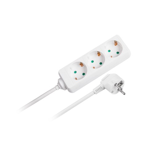 Przedłużacz biały Rebel 3 gniazda typu niemieckiego, kabel 3m (1,5mm) Przedłużacz biały Rebel 3 gniazda typu niemieckiego, kabel 3m (1,5mm)