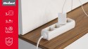 Przedłużacz biały Rebel 3 gniazda typu niemieckiego, kabel 3m (1,5mm)