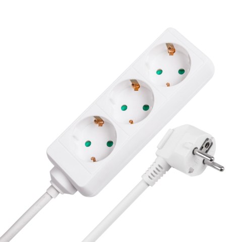 Przedłużacz biały Rebel 3 gniazda typu niemieckiego, kabel 3m (1,5mm) Przedłużacz biały Rebel 3 gniazda typu niemieckiego, kabel 3m (1,5mm)