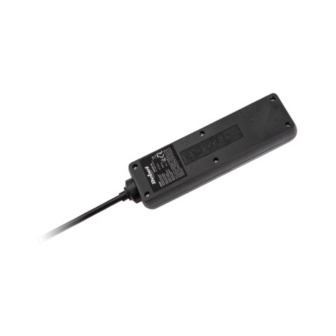 Przedłużacz czarny Rebel z przełacznikiem 3 gniazda - 3m (1,5mm) Przedłużacz czarny Rebel z przełacznikiem 3 gniazda - 3m (1,5mm)