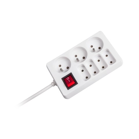 Przedłużacz sieciowy Rebel 7 gniazd z przełącznikiem , 3m (1,5mm) Przedłużacz sieciowy Rebel 7 gniazd z przełącznikiem , 3m (1,5mm)
