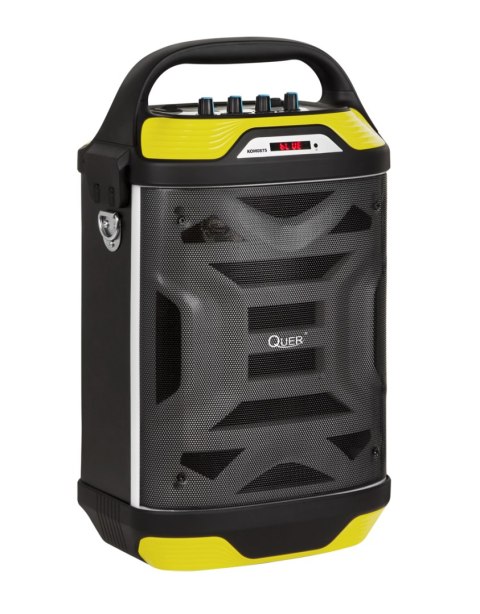 Przenośny aktywny zestaw głośnikowy Quer z funkcją MP3, Bluetooth, radio FM oraz funkcją Karaoke Przenośny aktywny zestaw głośnikowy Quer z funkcją MP3, Bluetooth, radio FM oraz funkcją Karaoke