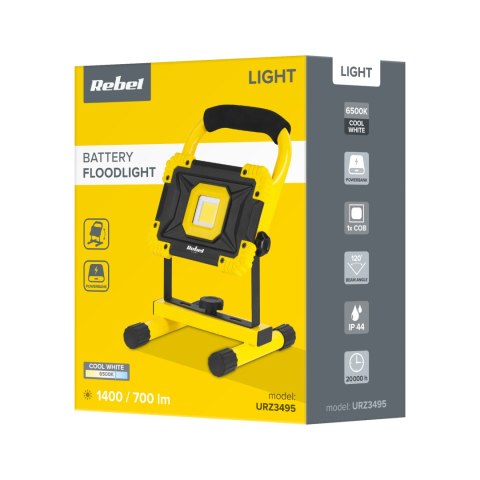 Przenośny reflektor akumulatorowy LED 20W Rebel, 6500K, 230V Przenośny reflektor akumulatorowy LED 20W Rebel, 6500K, 230V