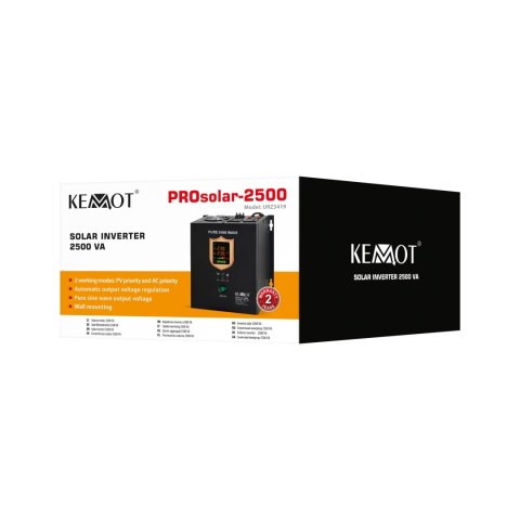 Przetwornica solarna naścienna ( inwerter ) KEMOT PROsolar-2500 ( 24V 230V 25000VA/1800W ) Przetwornica solarna naścienna ( inwerter ) KEMOT PROsolar-2500 ( 24V 230V 25000VA/1800W )