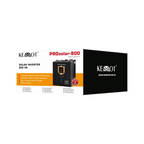 Przetwornica solarna naścienna ( inwerter ) KEMOT PROsolar-800 ( 12V 230V 800VA/500W ) Przetwornica solarna naścienna ( inwerter ) KEMOT PROsolar-800 ( 12V 230V 800VA/500W )