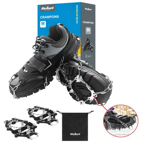 Raczki z kolcami na buty turystyczne, rozmiar M ( 36 - 40 ) , REBEL ACTIVE Raczki z kolcami na buty turystyczne, rozmiar M ( 36 - 40 ) , REBEL ACTIVE