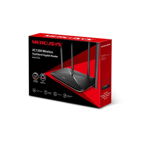 ROUTER AC12G, bezprzewodowy, dwupasmowy, 300/867 Mb/s, 802.11ac/n, 1WAN/3LAN GB, 4 anteny / MERCUSYS ROUTER AC12G, bezprzewodowy, dwupasmowy, 300/867 Mb/s, 802.11ac/n, 1WAN/3LAN GB, 4 anteny / MERCUSYS