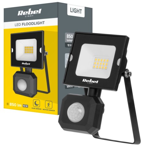 Reflektor LED 10W z sensorem ruchu i zmierzchu, 4000K, 230V Reflektor LED 10W z sensorem ruchu i zmierzchu, 4000K, 230V