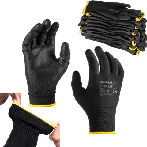 Rękawice robocze poliuretanowe CS-P002 r.8 M (12kpl.) Rękawice robocze poliuretanowe CS-P002 r.8 M (12kpl.)