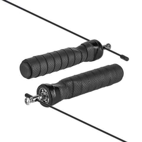 Skakanka bokserska z gumową rączką z obciążeniem 2x100g i metalowym łożyskiem 300cm regulowana, REBEL ACTIVE Skakanka bokserska z gumową rączką z obciążeniem 2x100g i metalowym łożyskiem 300cm regulowana, REBEL ACTIVE