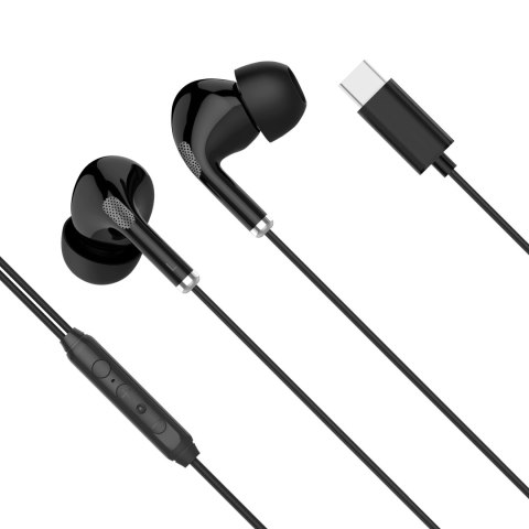 Słuchawki dokanałowe z mikrofonem na USB-C Kruger&Matz C1 czarne Słuchawki dokanałowe z mikrofonem na USB-C Kruger&Matz C1 czarne
