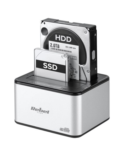 Stacja dokująca dysków HDD/ SSD USB 3.0 aluminiowa Rebel Stacja dokująca dysków HDD/ SSD USB 3.0 aluminiowa Rebel