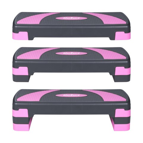 Step do aerobiku i ćwiczeń fitness, 3 stopnie, 78cm, szaro-fioletowy, REBEL ACTIVE Step do aerobiku i ćwiczeń fitness, 3 stopnie, 78cm, szaro-fioletowy, REBEL ACTIVE