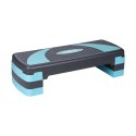 Step do aerobiku i ćwiczeń fitness, 3 stopnie, 78cm, szaro-niebieski, REBEL ACTIVE