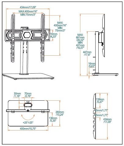 Stojak - stopa uniwersalna pod TV 32"-55" Stojak - stopa uniwersalna pod TV 32"-55"