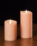 Świeca woskowa LED średnia rustic pink