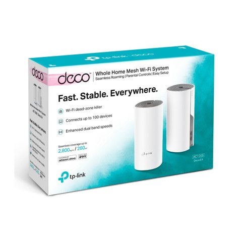 TP-LINK DECO E4 Domowy system Wi-Fi Mesh AC1200 2-PACK TP-LINK DECO E4 Domowy system Wi-Fi Mesh AC1200 2-PACK