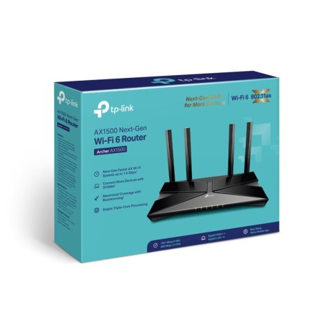 TP-LINK router Archer AX1500,dwupasmowy, bezprzewodowy, WIFi6, 300/1201 Mb/s TP-LINK router Archer AX1500,dwupasmowy, bezprzewodowy, WIFi6, 300/1201 Mb/s
