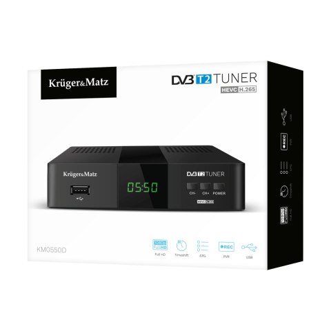 Tuner DVB-T2 H.265 HEVC Kruger&Matz Tuner DVB-T2 H.265 HEVC Kruger&Matz