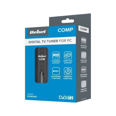 Tuner cyfrowy USB DVB-T2 H.265 HEVC REBEL Tuner cyfrowy USB DVB-T2 H.265 HEVC REBEL