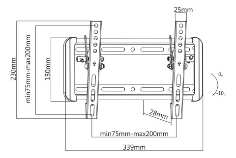 Uchwyt naścienny uniwersalny MONTEK do LED TV (23-42") MT2-22 regulacja w pionie Uchwyt naścienny uniwersalny MONTEK do LED TV (23-42") MT2-22 regulacja w pionie