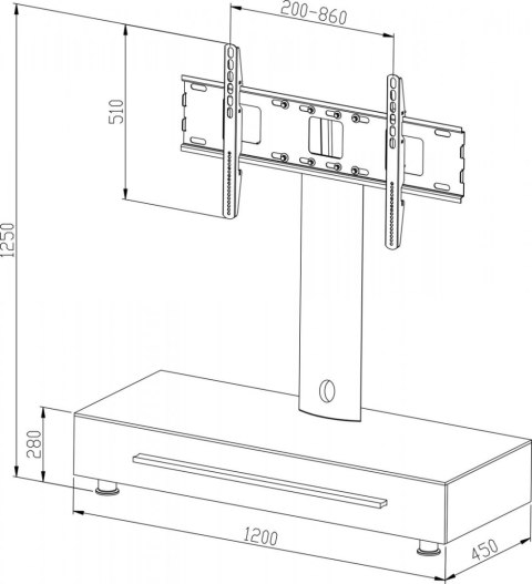 Uchwyt-stojak do LCD/Plasmy czarny obrotowy uniwersalny do 50kg/50" Uchwyt-stojak do LCD/Plasmy czarny obrotowy uniwersalny do 50kg/50"