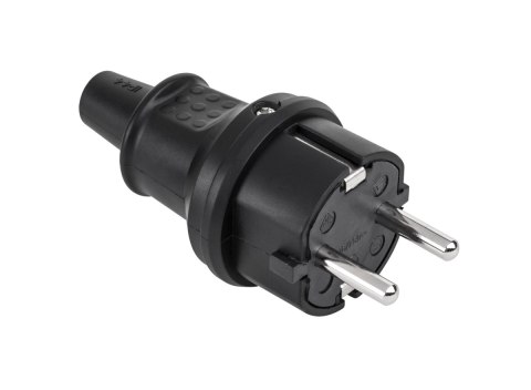 Wtyczka typu niemieckiego 16A/250V- IP44 (gumowa czarna) 2237 Wtyczka typu niemieckiego 16A/250V- IP44 (gumowa czarna) 2237