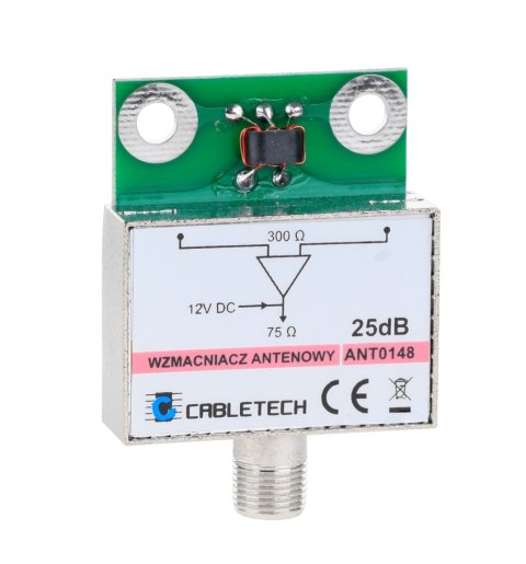 Wzmacniacz antenowy ekranowany 25dB Cabletech Wzmacniacz antenowy ekranowany 25dB Cabletech