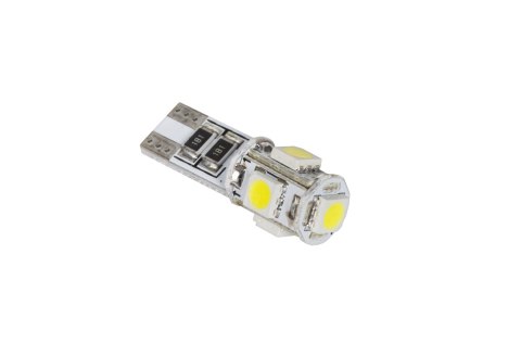 Żarówka samochodowa LED T10 (Canbus) - 5x SMD5050, biała Żarówka samochodowa LED T10 (Canbus) - 5x SMD5050, biała