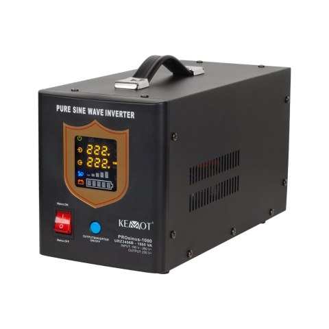 Zasilacz awaryjny KEMOT PROsinus-1000 przetwornica z czystym przebiegiem sinusoidalnym i funkcją ładowania 12V 230V 1000VA/700W Zasilacz awaryjny KEMOT PROsinus-1000 przetwornica z czystym przebiegiem sinusoidalnym i funkcją ładowania 12V 230V 1000VA/700W