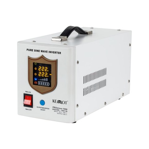 Zasilacz awaryjny KEMOT PROsinus-1000 przetwornica z czystym przebiegiem sinusoidalnym i funkcją ładowania 12V 230V 1000VA/700W Zasilacz awaryjny KEMOT PROsinus-1000 przetwornica z czystym przebiegiem sinusoidalnym i funkcją ładowania 12V 230V 1000VA/700W