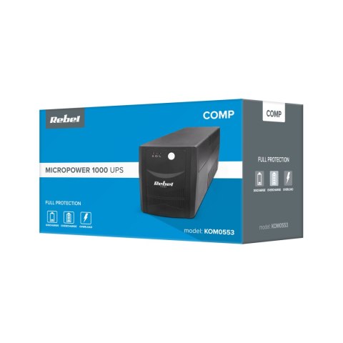 Zasilacz awaryjny UPS REBEL model Micropower 1000 ( offline, 1000VA / 600W , 230 V , 50Hz ) Zasilacz awaryjny UPS REBEL model Micropower 1000 ( offline, 1000VA / 600W , 230 V , 50Hz )
