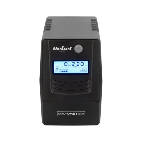 Zasilacz awaryjny komputerowy UPS REBEL model Nanopower Plus 1000 ( offline, 1000VA / 600W , 230 V , 50Hz , LCD , USB , RJ45 ) Zasilacz awaryjny komputerowy UPS REBEL model Nanopower Plus 1000 ( offline, 1000VA / 600W , 230 V , 50Hz , LCD , USB , RJ45 )
