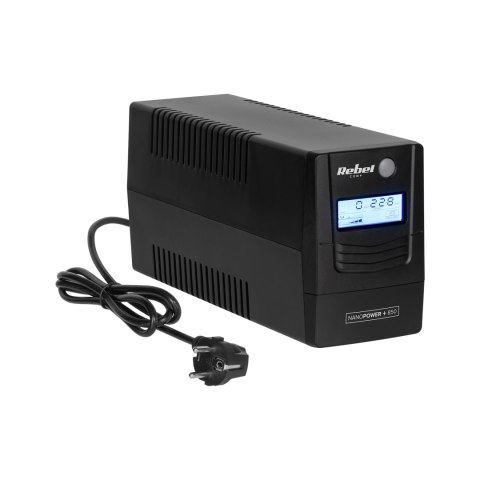 Zasilacz awaryjny komputerowy UPS REBEL model Nanopower Plus 850 ( offline, 850VA / 480W , 230 V , 50Hz , LCD , USB , RJ45 ) Zasilacz awaryjny komputerowy UPS REBEL model Nanopower Plus 850 ( offline, 850VA / 480W , 230 V , 50Hz , LCD , USB , RJ45 )