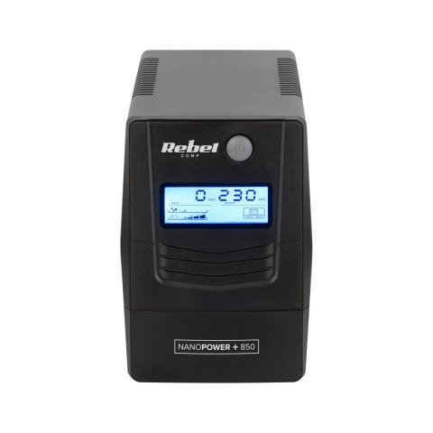 Zasilacz awaryjny komputerowy UPS REBEL model Nanopower Plus 850 ( offline, 850VA / 480W , 230 V , 50Hz , LCD , USB , RJ45 ) Zasilacz awaryjny komputerowy UPS REBEL model Nanopower Plus 850 ( offline, 850VA / 480W , 230 V , 50Hz , LCD , USB , RJ45 )