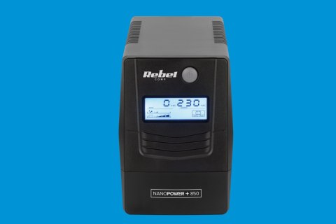 Zasilacz awaryjny komputerowy UPS REBEL model Nanopower Plus 850 ( offline, 850VA / 480W , 230 V , 50Hz , LCD , USB , RJ45 ) Zasilacz awaryjny komputerowy UPS REBEL model Nanopower Plus 850 ( offline, 850VA / 480W , 230 V , 50Hz , LCD , USB , RJ45 )